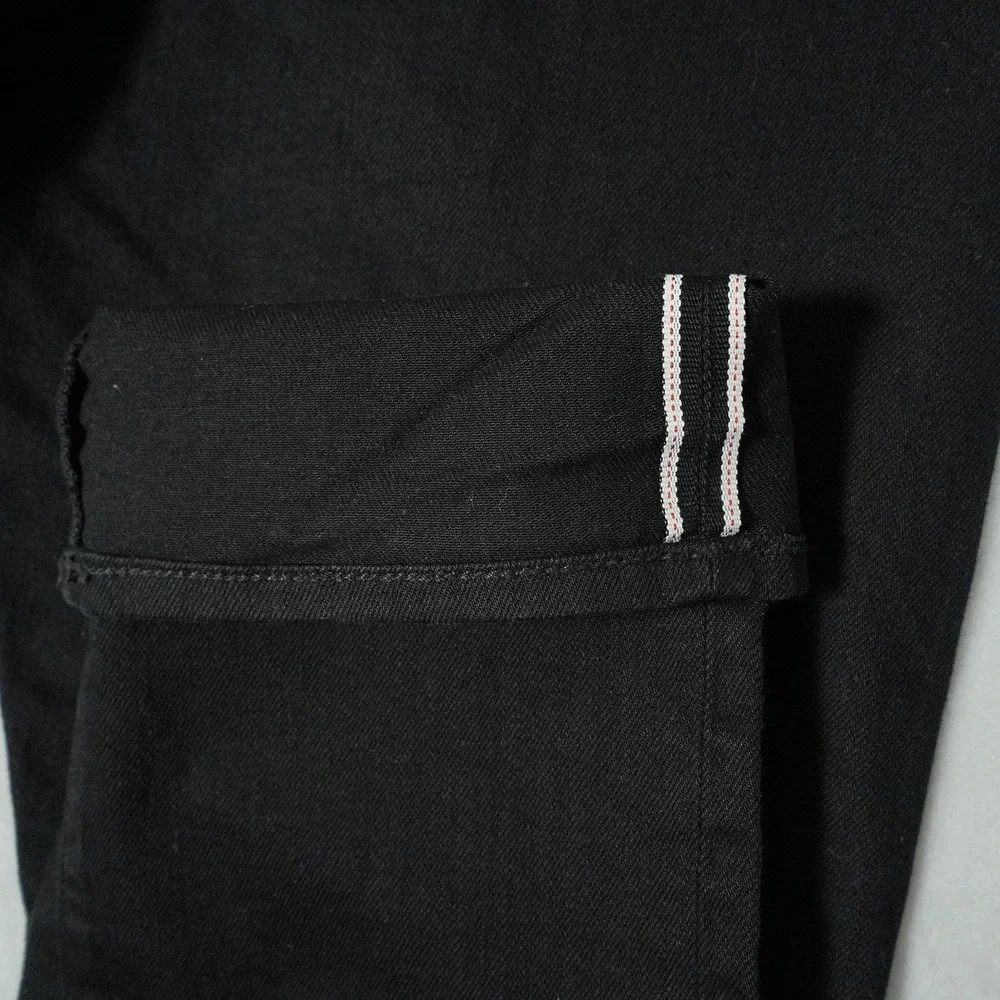 Uniqlo Jeans Mens 30x32 Black Slim Straight Selvedge Denim Middle Rise 452523